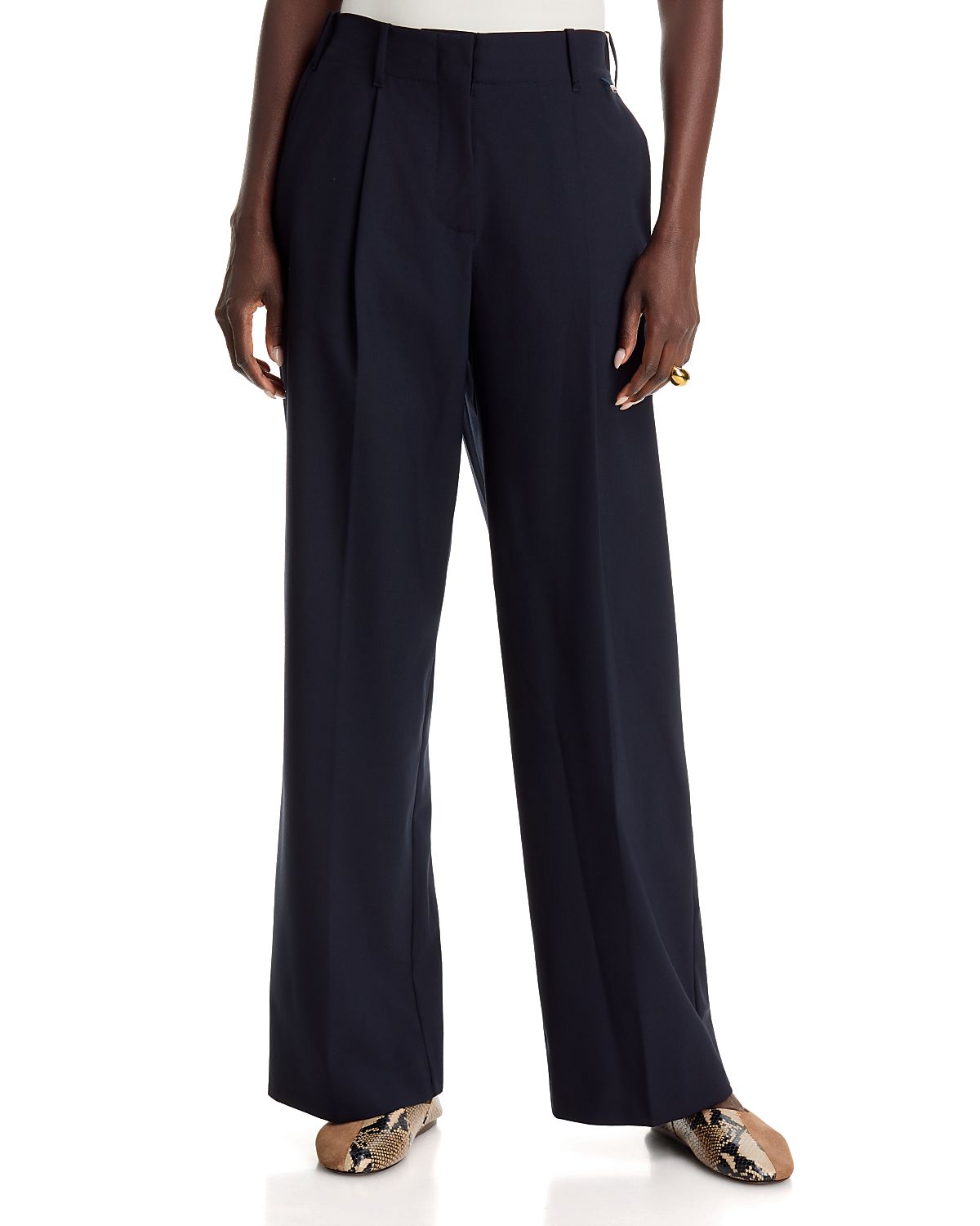 Herno Mid Rise Straight Stretch Trousers