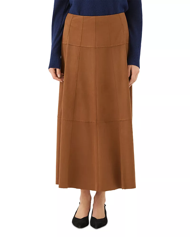 Karen Kane Tiered Faux Suede Midi Skirt