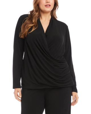 Drape Front Crossover V Neck Top