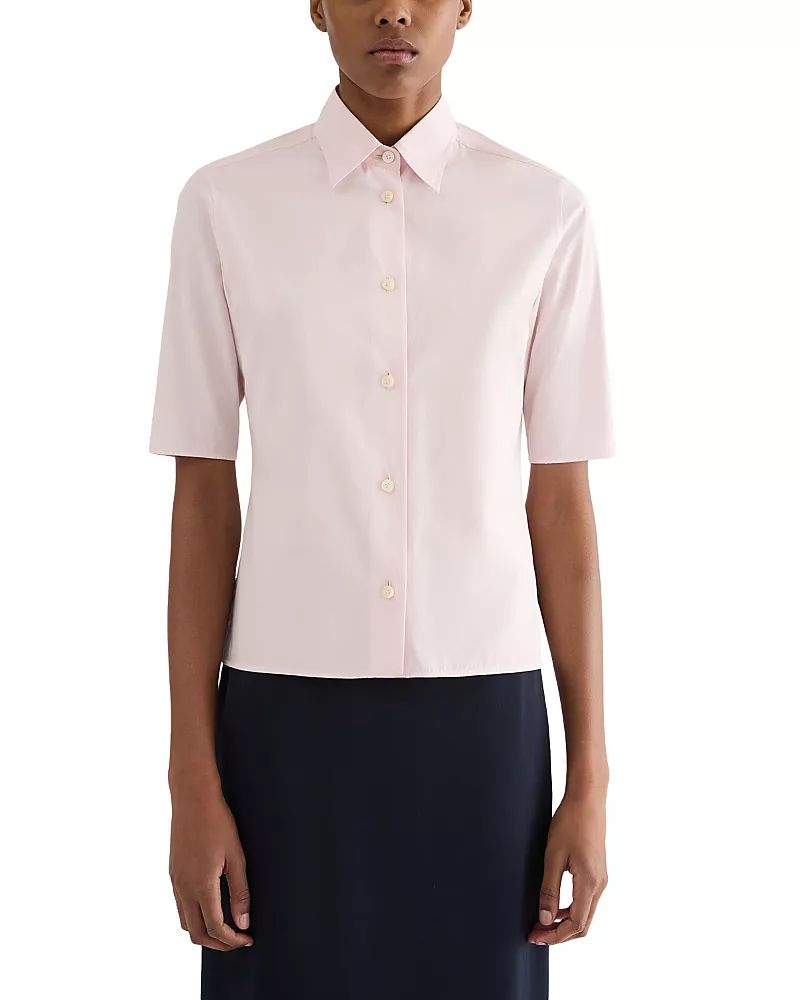 Jil Sander Short Sleeve Cotton Poplin Shirt