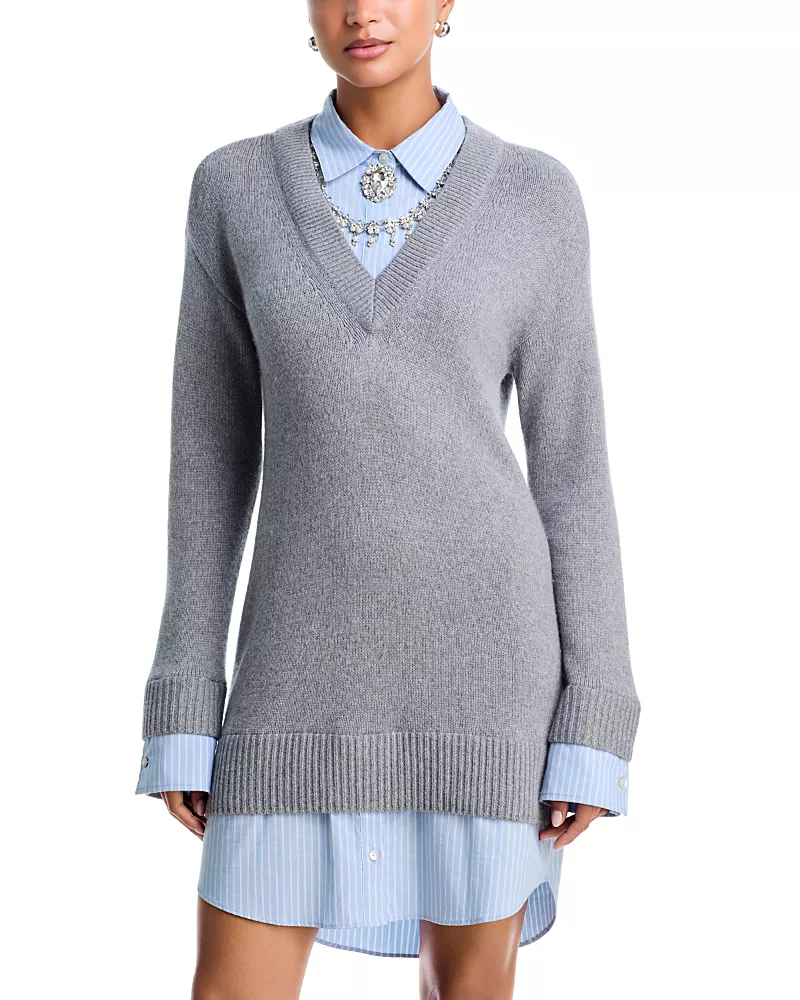 Cinq a Sept Necklace Santina Layered Look Mini Dress