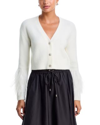 Bria Feather Trim Cardigan 