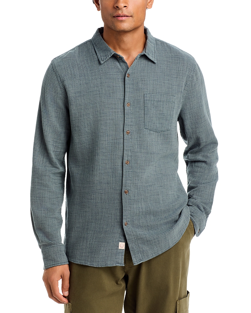 Marine Layer Balsam Cotton Blend Mini Stripe Pocket Shirt