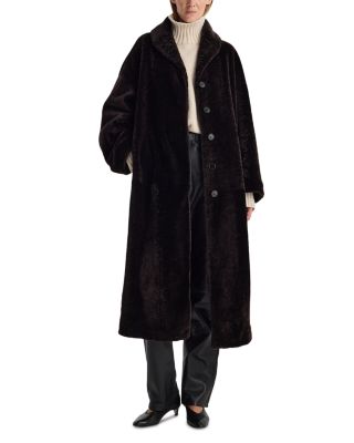 Shearling Shawl Collar Coat
