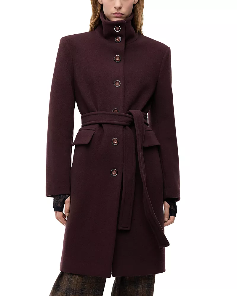 Pinko Citiso Wool Blend Double Cloth Coat