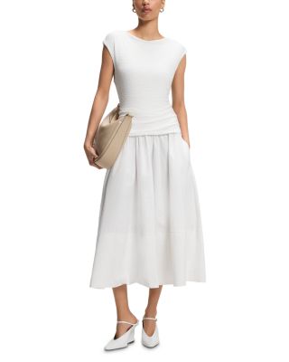 Estruci Mixed Media Midi Dress