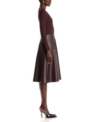 Mock Neck Mixed Media Studded Dress - thumbnail 10