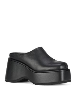 Women's Waveform Leather Platform Mules