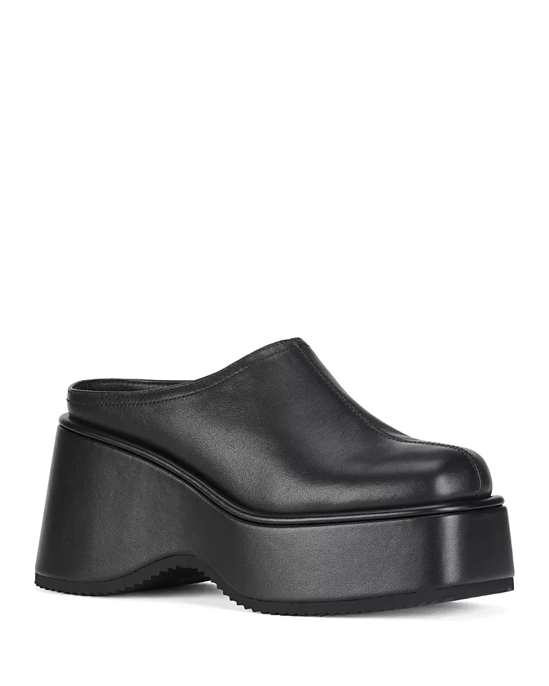 Jeffrey Campbell Women's Waveform Leather Platform Mules