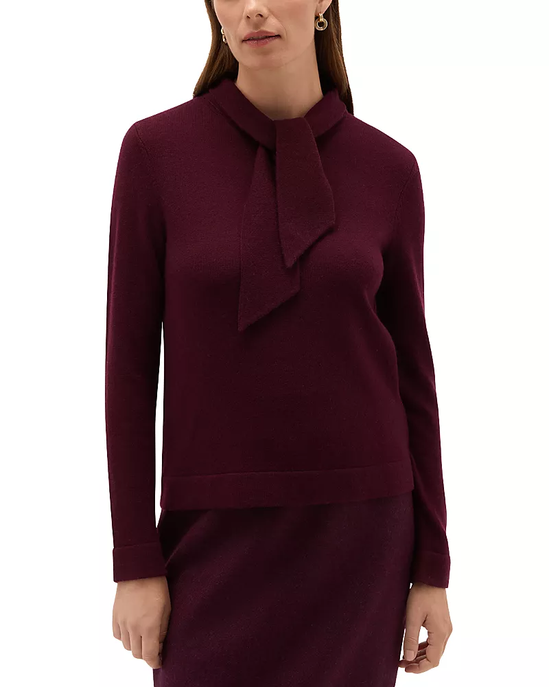 Hobbs London Mabel Wool Tie Neck Sweater