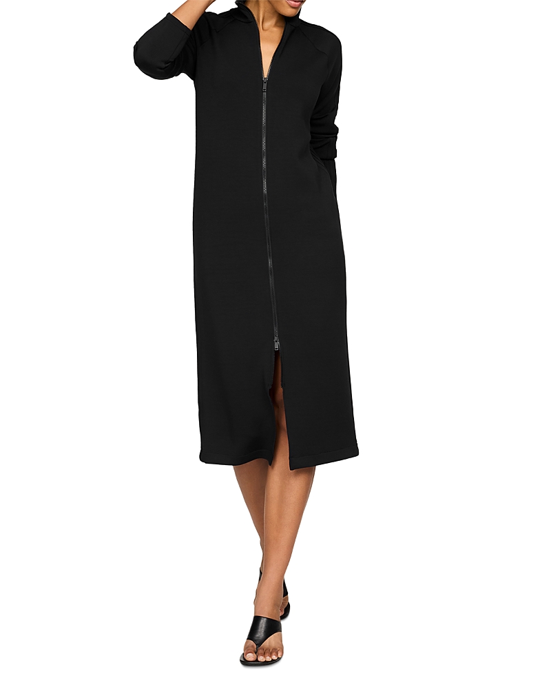 Spanx Airessentials Pintuck Zip Front Maxi Dress In Very Black