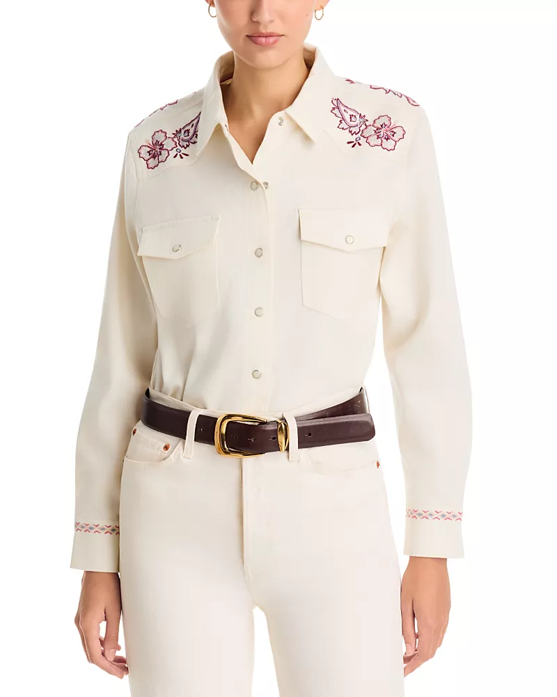 Tommy Bahama Bandana Bay Embroidered Long Sleeve Cotton Shirt