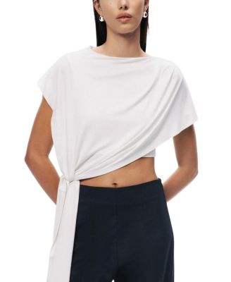 Asymmetric Tie-Front Crop Top