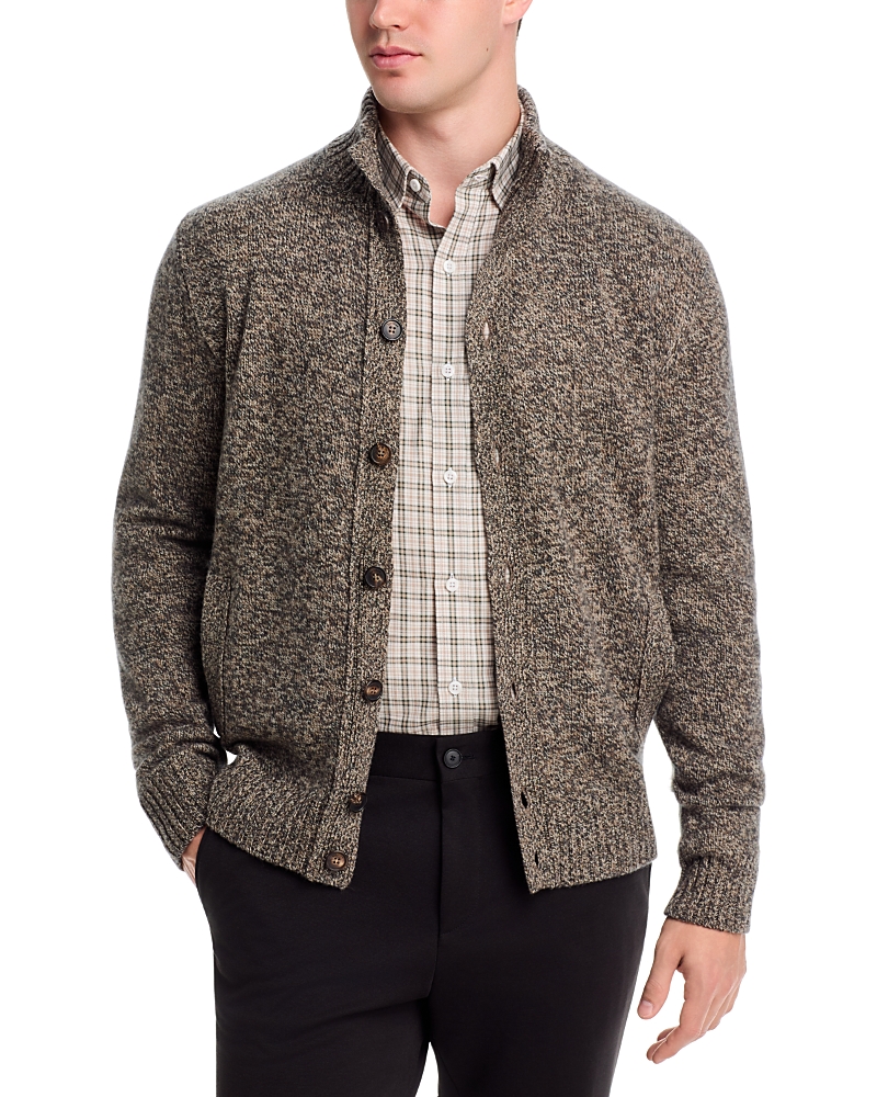 Slowear Marble Wool Stand Collar Button Sweater