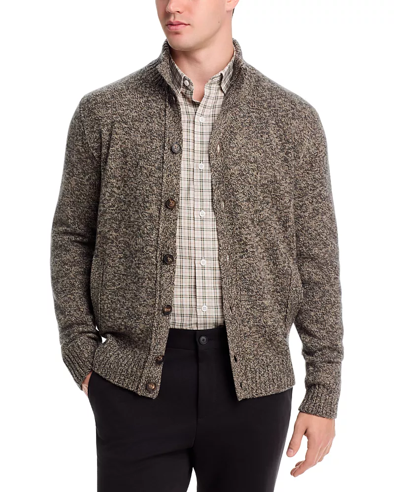 Slowear Marble Wool Stand Collar Button Sweater