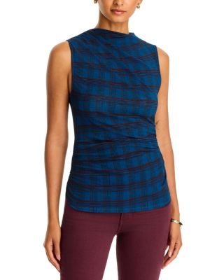 Sylviani Mock Neck Ruched Top