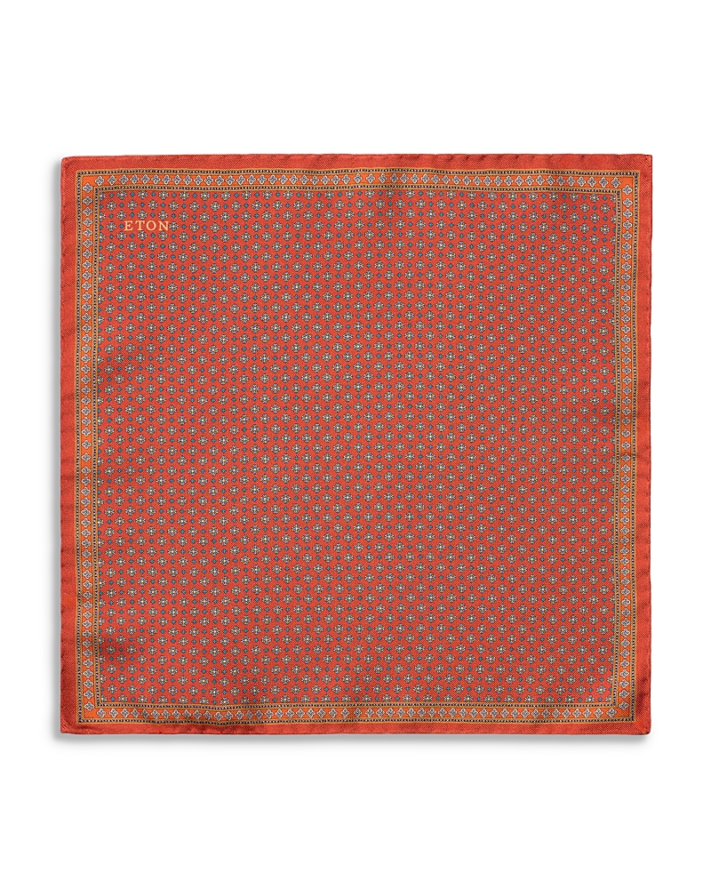 Eton Micro Floral Dyed Silk Twill Pocket Square · OS