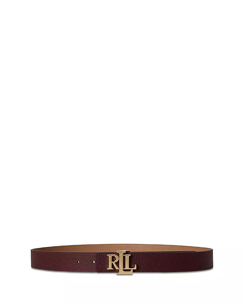 Lauren Ralph Lauren Logo Reversible Pebbled Leather Belt
