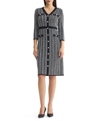 Misook Vertical Stitch Knit Sheath Dress