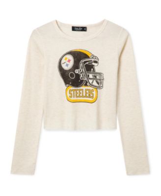 Junk Food Clothing Women's Pittsburgh Steelers Helmet Crop Thermal