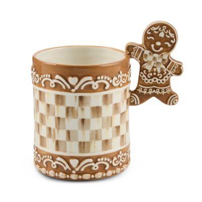 Mocha Check Gingerbread Mug