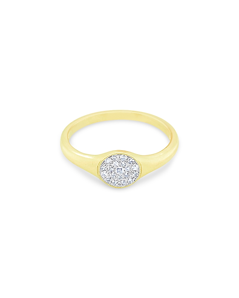 Meira T 14K Yellow Gold Diamond Cluster Pinky Ring, 0.10 tcw