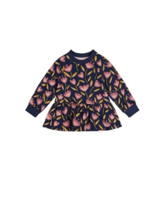  Girls' French Terry Peplum Hem Raglan Sleeve Top - Baby