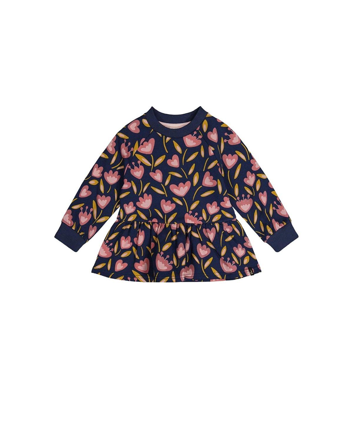 Deux par Deux Girls' French Terry Peplum Hem Raglan Sleeve Top - Baby