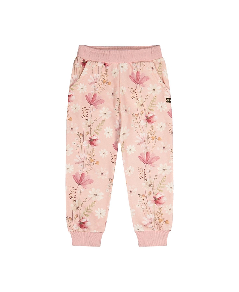 Deux par Deux Girls' French Terry Ribbed Cuff Sweatpants - Little Kid