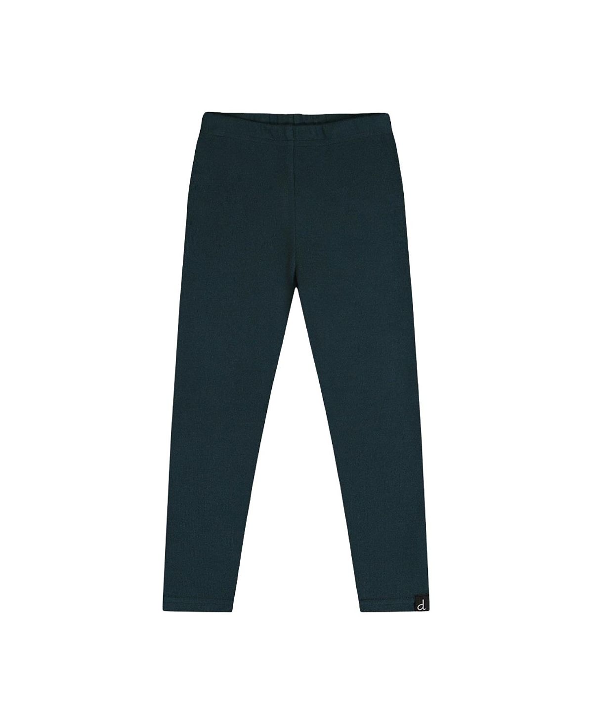 Deux par Deux Girls' Rib Elastic Waistband Logo Patch Leggings - Baby