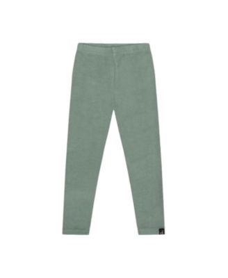 Deux par Deux Girls' Rib Elastic Waistband Logo Patch Leggings - Baby