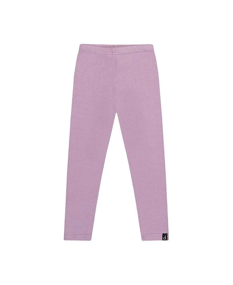 Deux par Deux Girls' Rib Elastic Waistband Logo Patch Leggings - Baby