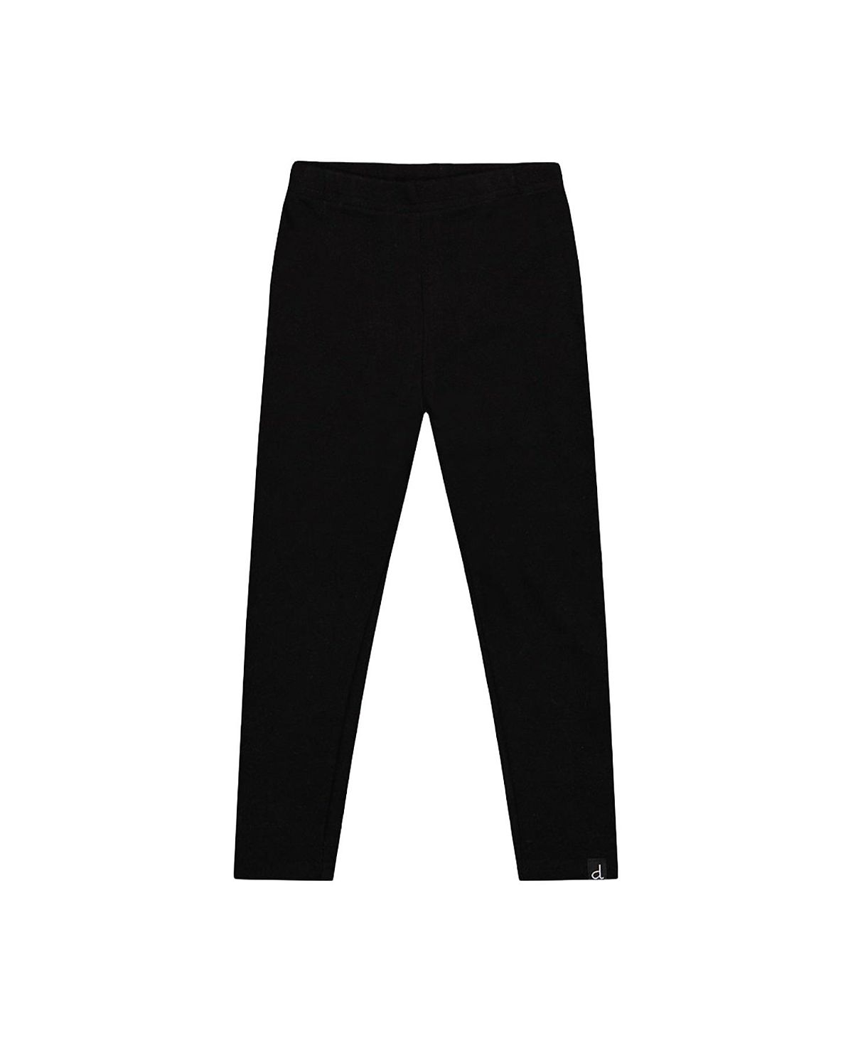 Deux par Deux Girls' Rib Elastic Waistband Logo Patch Leggings - Baby