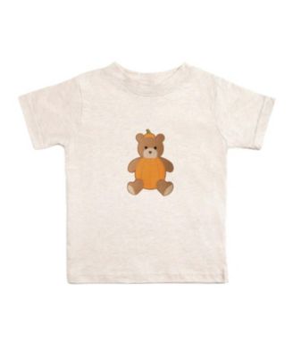 Boys' Pumpkin Teddy Bear Patch Short Sleeve T-Shirt - Little Kid, Big Kid