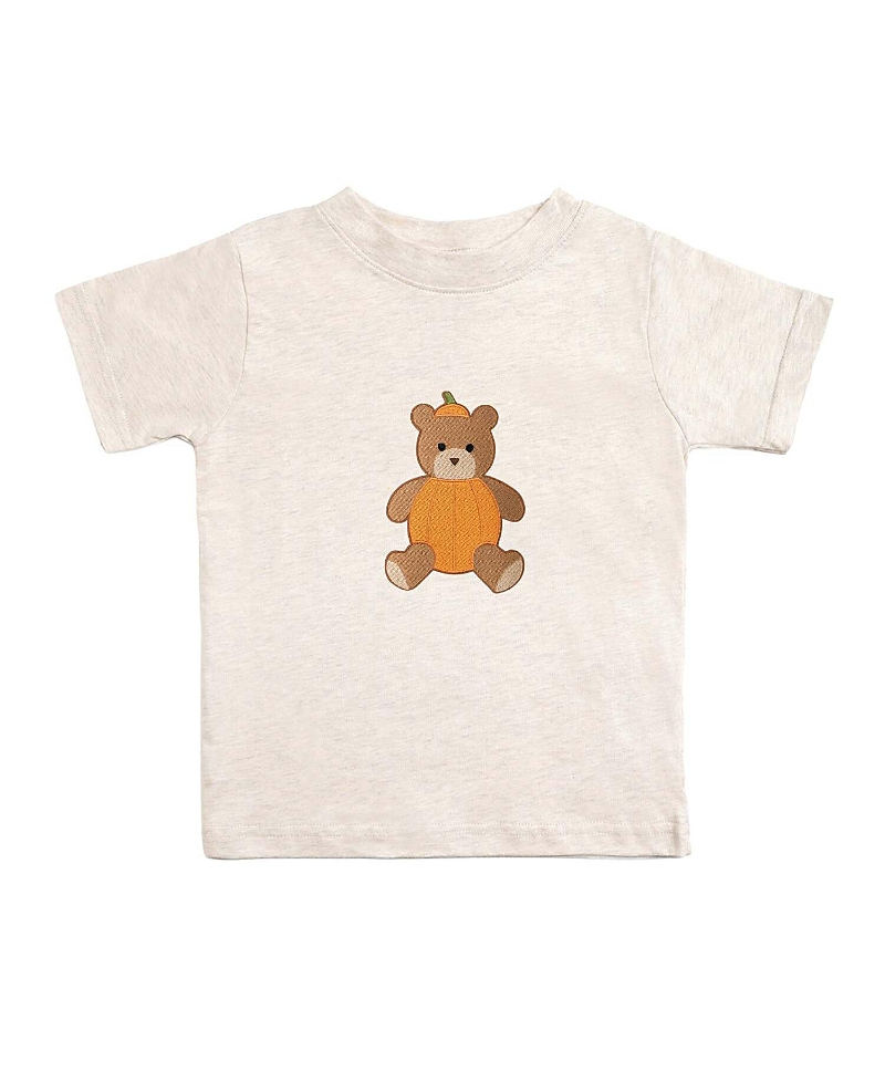 Sweet Wink Boys' Pumpkin Teddy Bear Patch Short Sleeve T-Shirt - Little Kid, Big Kid
