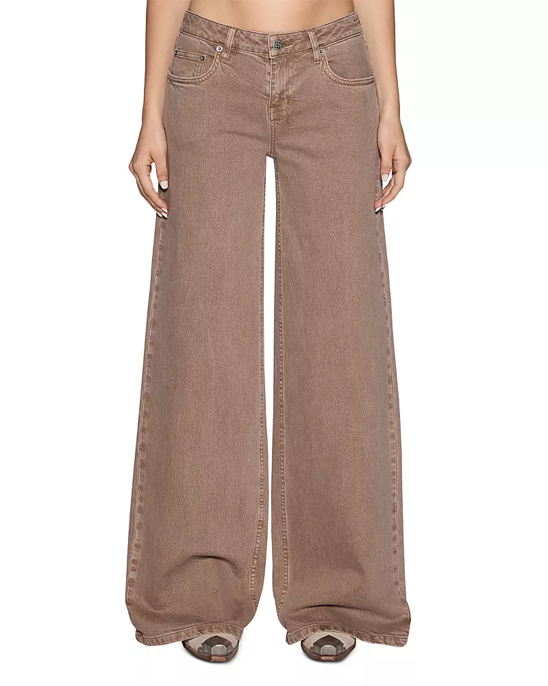 Ksubi Drop Out Low Rise Wide Leg Jeans in Stone