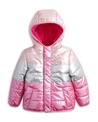 Girls' Color Blocked Metallic Puffer Jacket - Baby