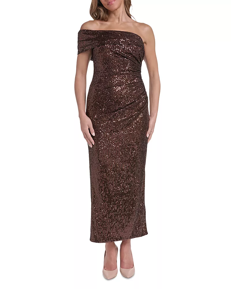 Eliza J Embellished One Shoulder Sheath Dress