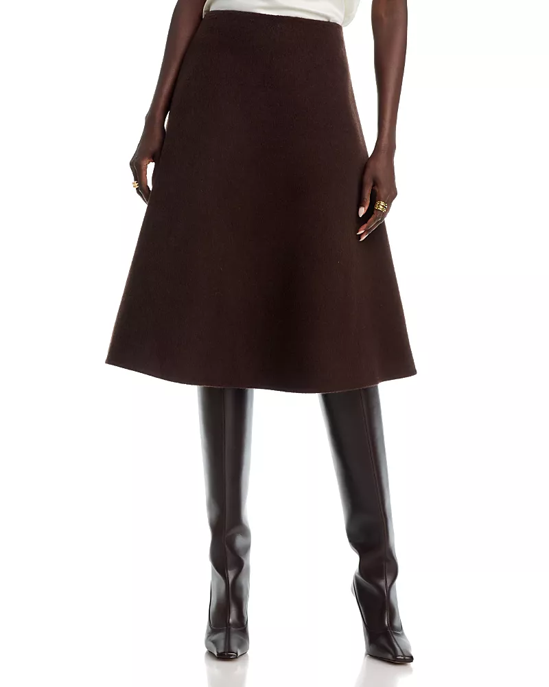 Hugo Boss Vukina Wool and Lyocell A Line Skirt