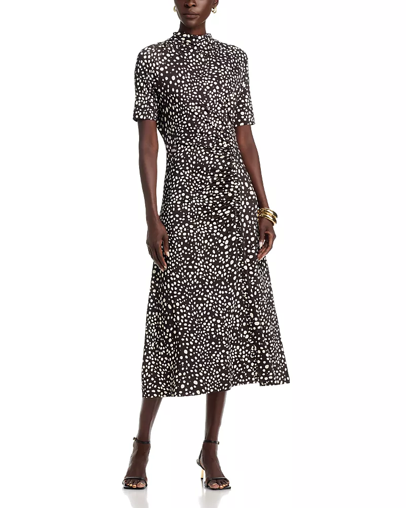 Hugo Boss Endre Print Viscose Blend Jersey Fabric Dress