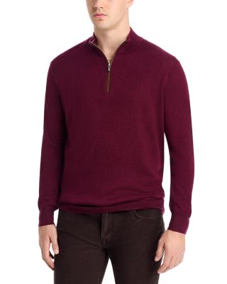 Autumn Crest Suede Trim Quarter Zip Sweater