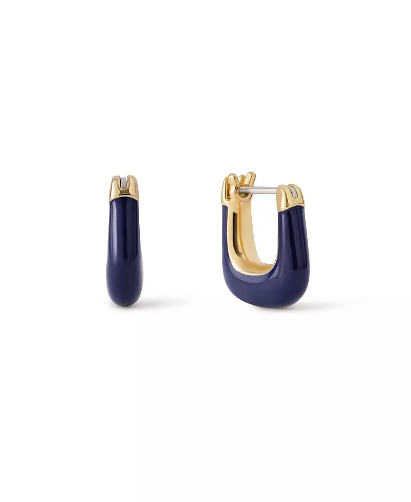 Ana Luisa Huggie Dakota Mini Navy Earrings