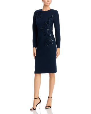 Sequin Floral Appliqu&eacute; Sheath Dress