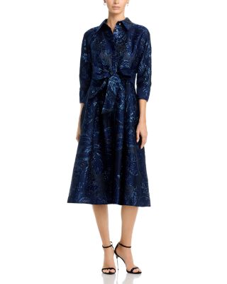 Metallic Jacquard Shirtdress