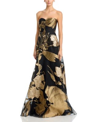 Organza Jacquard Strapless Gown