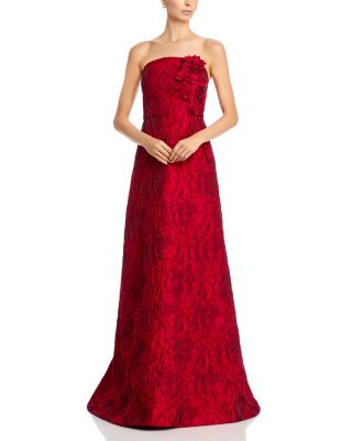 Rose Jacquard Strapless Gown