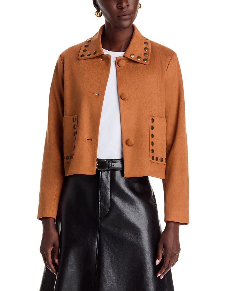 Dolce Cabo Faux Suede Saddle Jacket In Orange