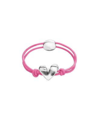  Elastic Thread Bracelet with Sterling Silver Plated Heart