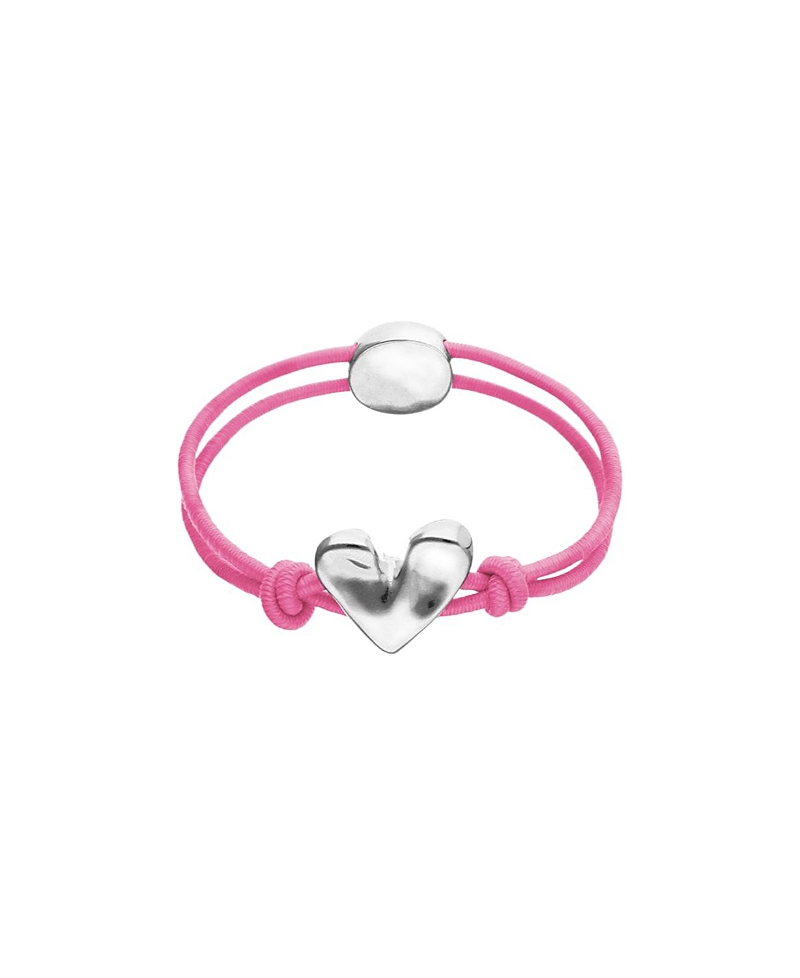 Unode50 Elastic Thread Bracelet with Sterling Silver Plated Heart · M