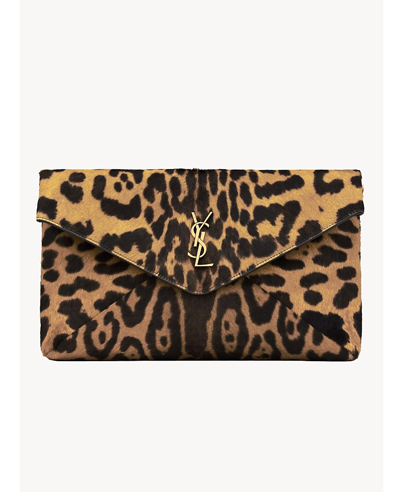 Saint Laurent Cassandre Large Envelope Pouch in Pony Hair Leather